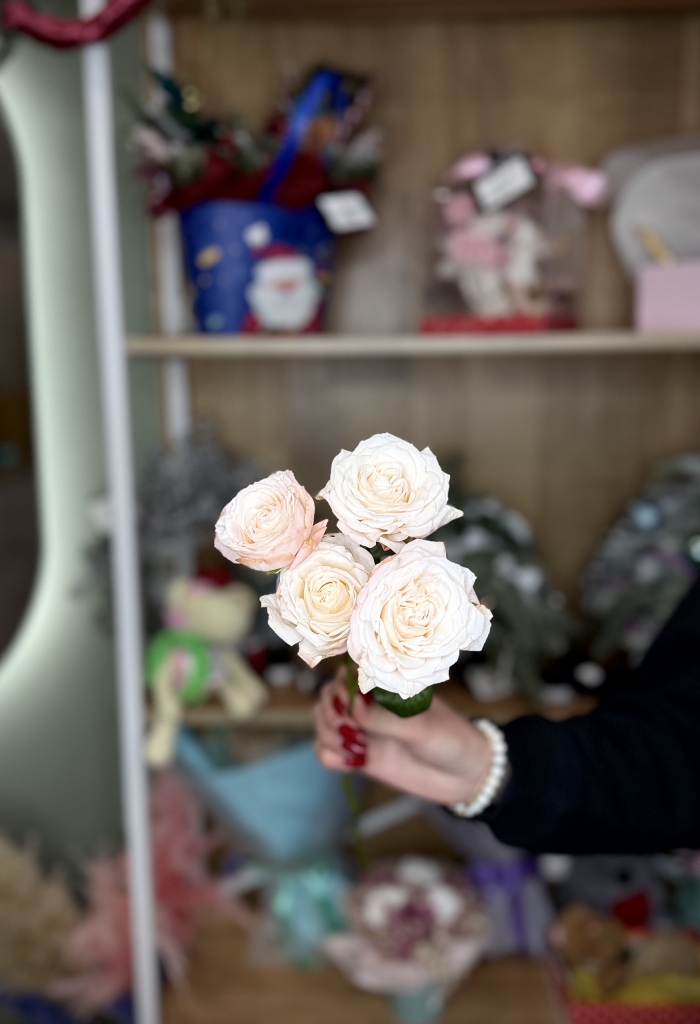 Кустовая роза 50см розовая Florseason