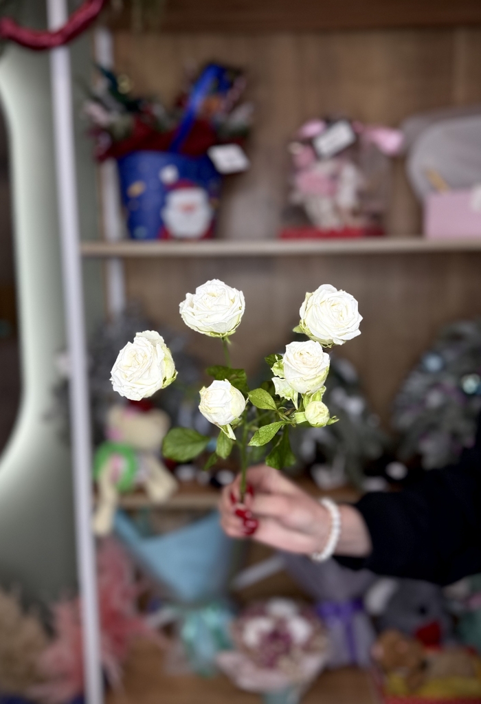 Кустовая роза 50см белая Florseason