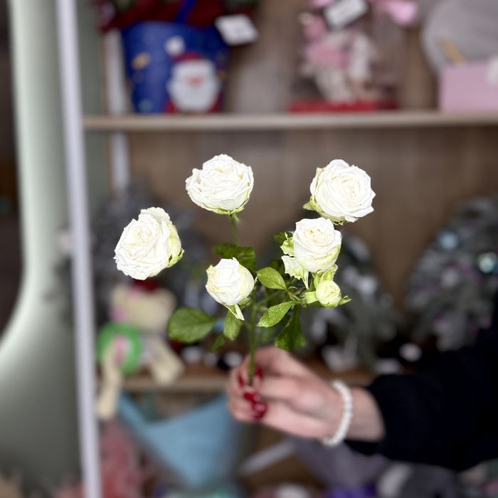 Кустовая роза 50см белая Florseason