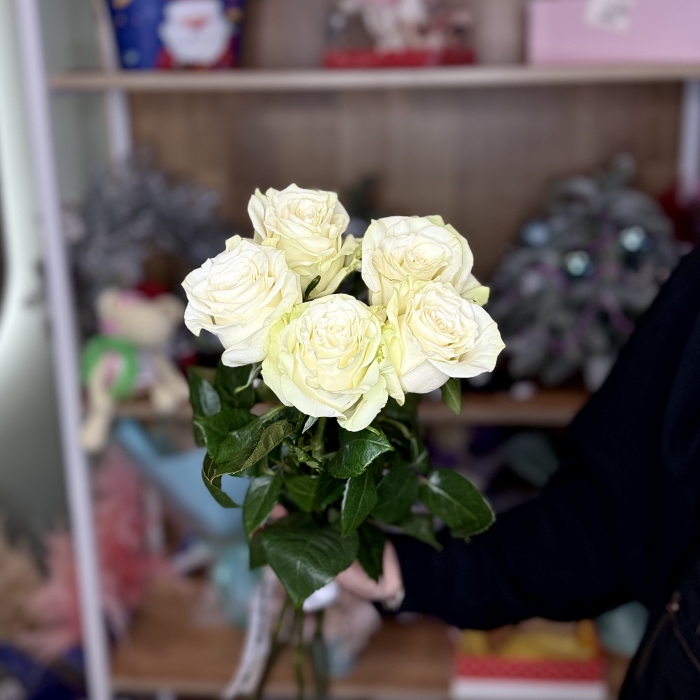 Монобукет из белых Роз Florseason