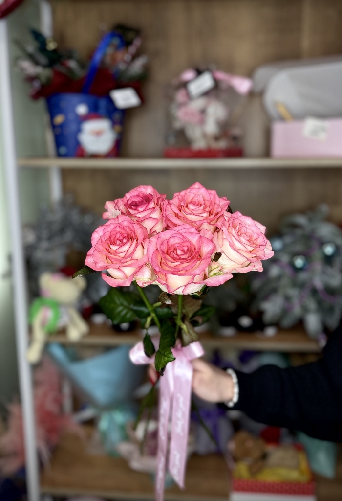 Монобукет из розовых Роз Florseason